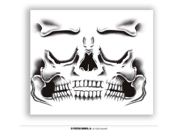 Ansiktstattovering - Skjelett 1 Ark med tattoveringer - 30x14cm 