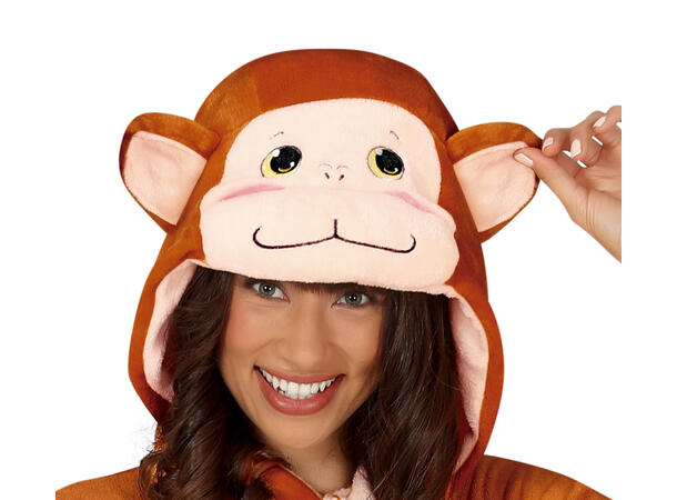 Apekolstyme - Kigurumimi - Brun 1 Kostyme til voksen - Str 42-44 (L) 