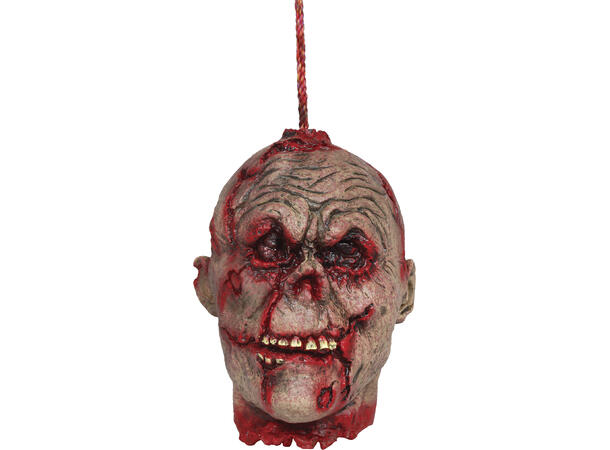 Avkappet hode hengende 1 Dekorassjon i lateks/metall - 28cm 