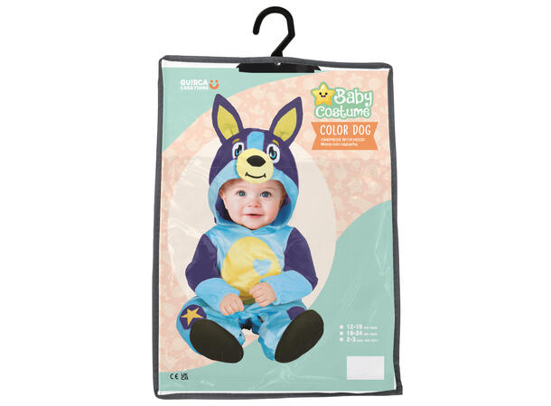 Baby Blå Hund 1 Babykostyme - Str 12-18 Mnd 