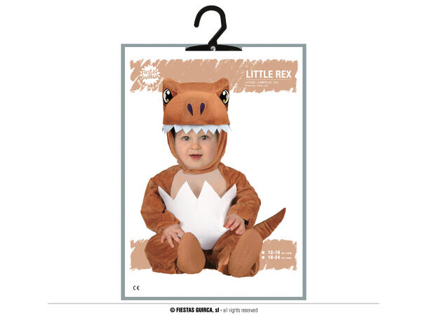 Baby Dinosaur - Brun 1 Babykostyme til gutt - Str 18-24 Mnd 