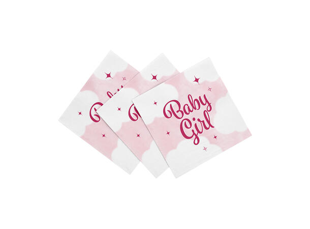 Baby Girl 20 Servietter - 3-lags - 33x33cm 