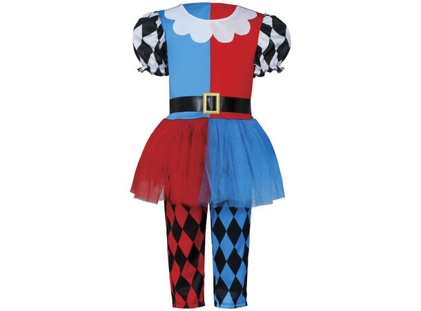 Baby Harlequin - Blå/Rød 1 Babykostyme til jente - Str 12-18 Mnd 