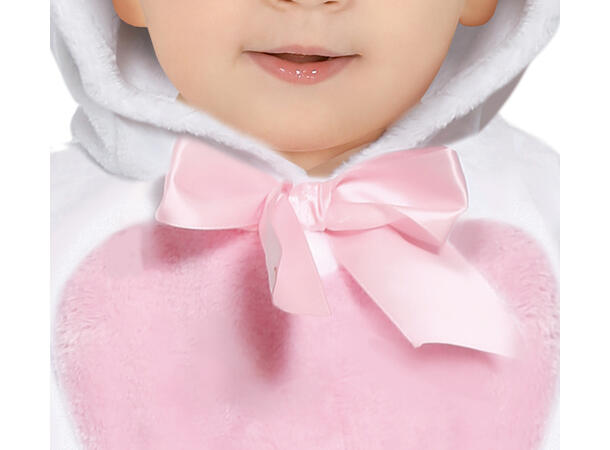 Baby Kattunge - Hvit/Rosa m/tutu 1 Babykostyme til jente - Str 18-24 Mnd 