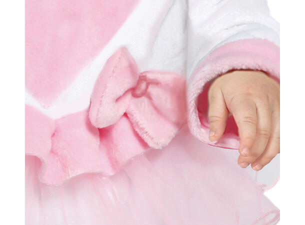 Baby Kattunge - Hvit/Rosa m/tutu 1 Babykostyme til jente - Str 18-24 Mnd 