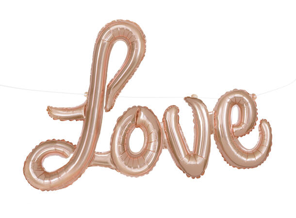 Ballongord - "Love" - Rosegull 1 Folieballong banner - 86cm