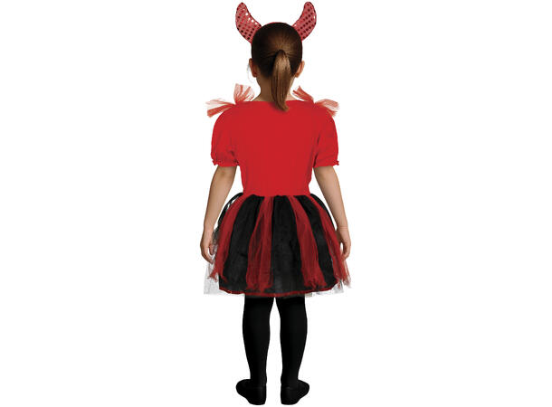 Barnekjole - Søt djevel - Rød/sort 1 Barnekostyme til jente - Str 5-6 År 