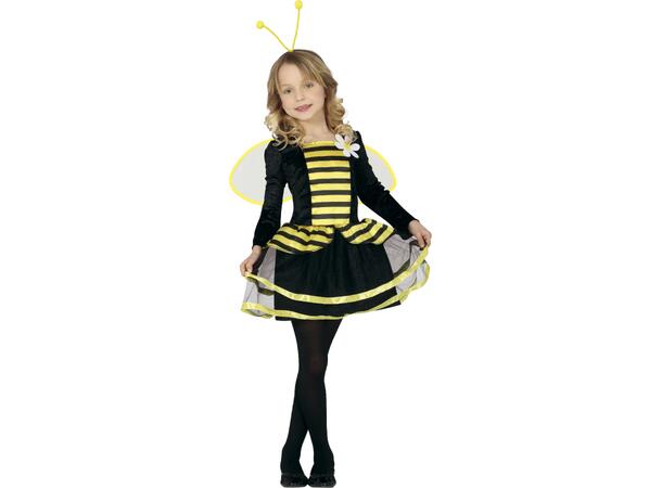 Bie kjole m/vinger - Gul/Sort 1 Barnekostyme til jente - Str 5-6 År 