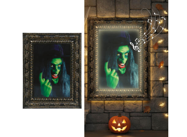 Bilde m/ramme - Heksehologram 1 Bilde m/Lys og lyd - 30x23cm 