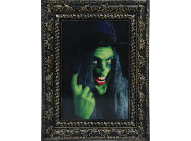 Bilde m/ramme - Heksehologram 1 Bilde m/Lys og lyd - 30x23cm 