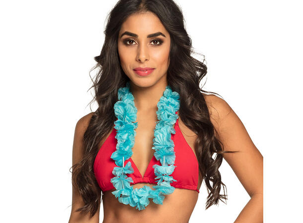 Blomsterkrans Hawaii - Turkis 1 Blomsterkrans i plast 