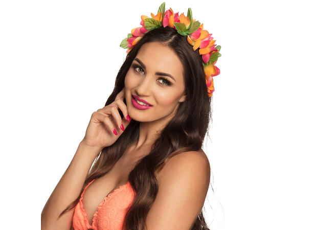 Blomstertiara - 3 farger assortert 1 Tiara i plast - Onesize 