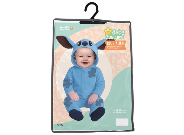 Blue Alien - Barnekostyme 1 Babykostyme - Str 18-24 Mnd 