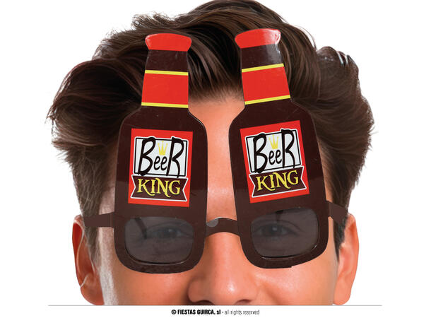 Briller - Flasker "Beer King" 1 par briller i plast 