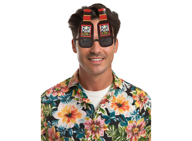 Briller - Flasker "Beer King" 1 par briller i plast 