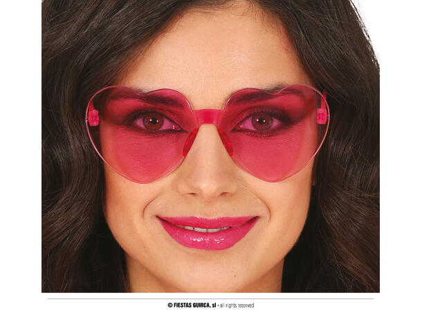 Briller - Rosa hjerter 1 par briller i plast 