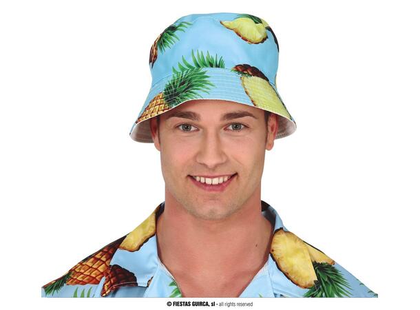 Bøttehatt - Ananas - Lyseblå/gul 1 Hatt i polyester til voksen 