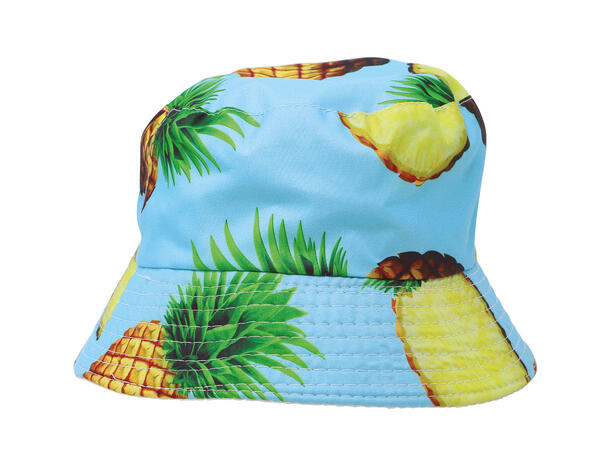 Bøttehatt - Ananas - Lyseblå/gul 1 Hatt i polyester til voksen 