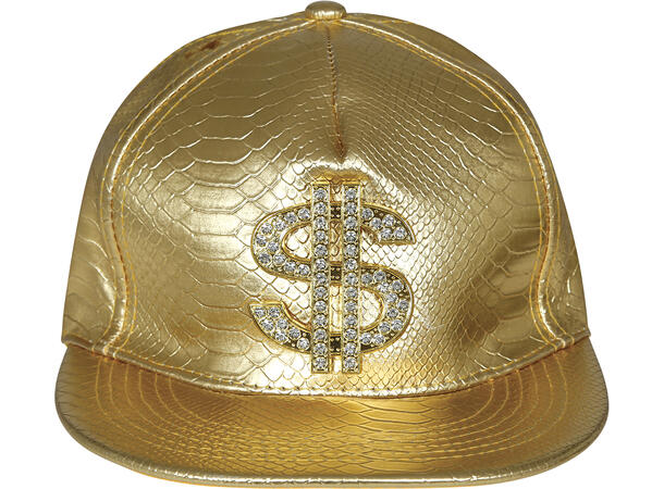Caps - Gull m/dollartegn - Gangster 1 Caps til voksen - Onesize 