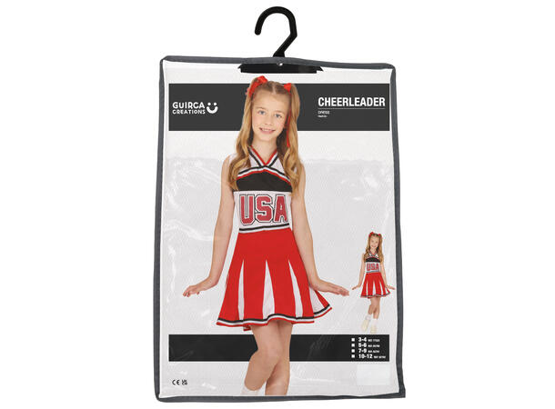 Cheerleader - Barnekostyme 1 Barnekostyme til jente - Str 5-6 År 