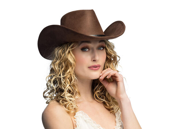 Cowboyhatt - Bronco - Brun m/bånd 1 Hatt til voksen - Onesize 