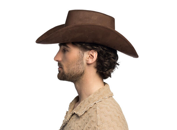 Cowboyhatt - Bronco - Brun m/bånd 1 Hatt til voksen - Onesize 
