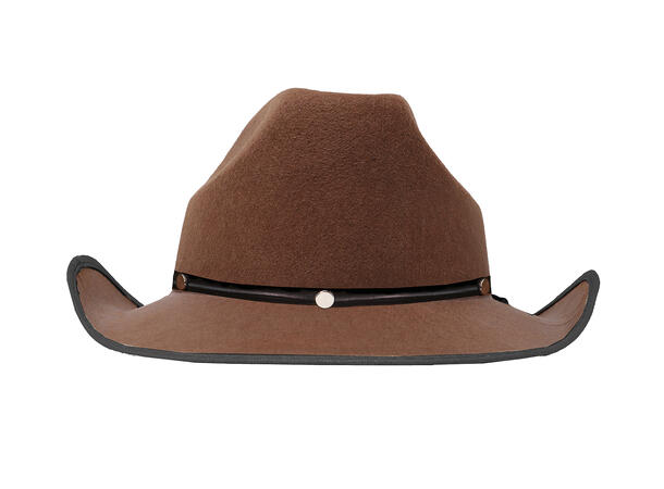 Cowboyhatt - Brun filt 1 Filthatt til voksen - Onesize 