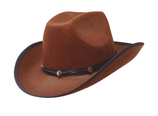 Cowboyhatt - Brun filt 1 Filthatt til voksen - Onesize 
