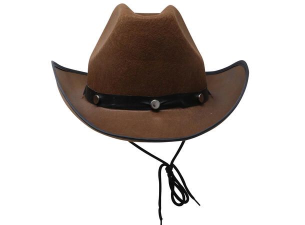 Cowboyhatt - Brun filt 1 Filthatt til voksen - Onesize 