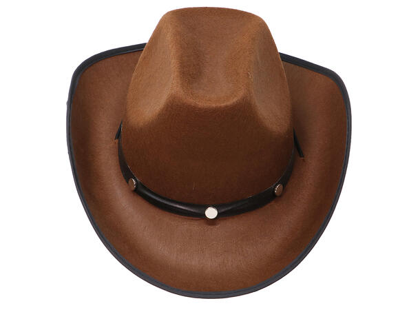 Cowboyhatt - Brun filt 1 Filthatt til voksen - Onesize 