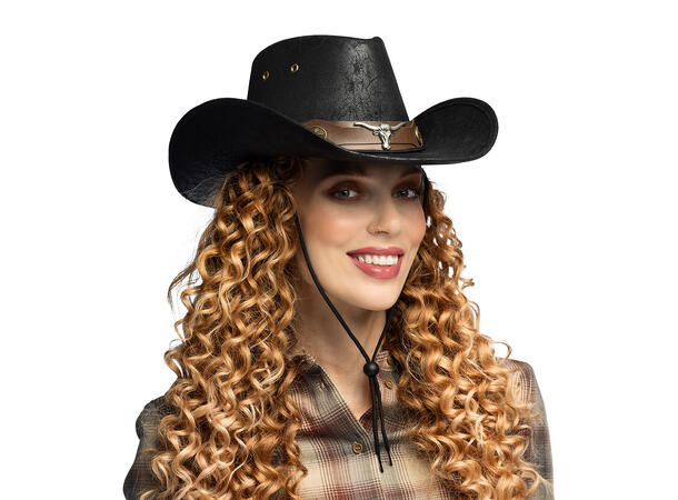 Cowboyhatt - Wyatt - Deluxe 1 Hatt til voksen - Onesize 