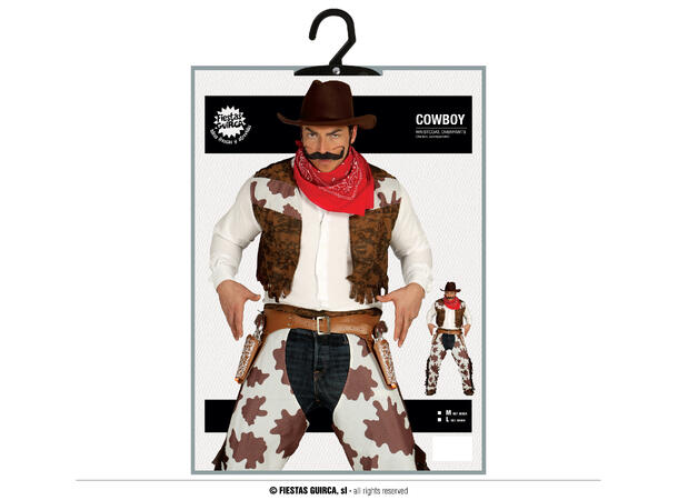 Cowboykostyme - Vest og Chaps 1 Herrekostyme - str 52-54 (L) 