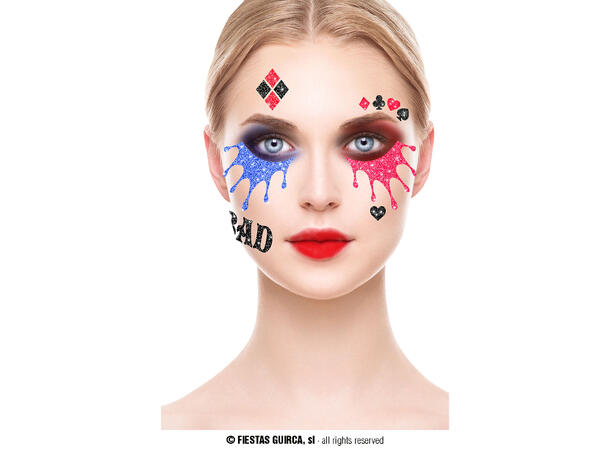 Dangerous Girl - Glitter face 1 Ark m/Selvklebende maske - 13x15cm 