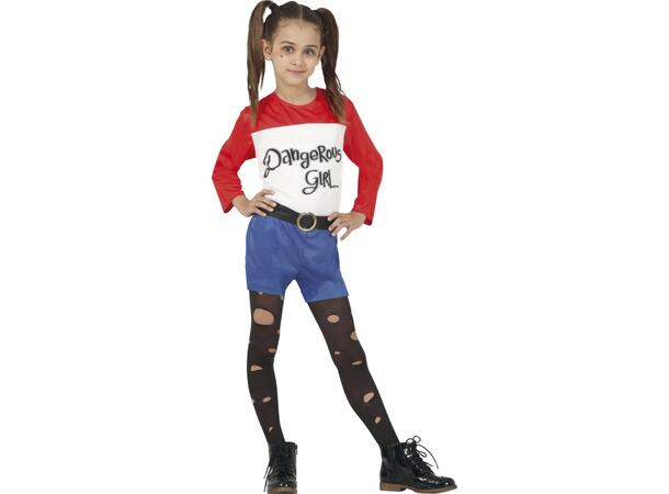 Dangerous Girl - Rød/hvit/blå 1 Barnekostyme til jente - Str 10-12 År 