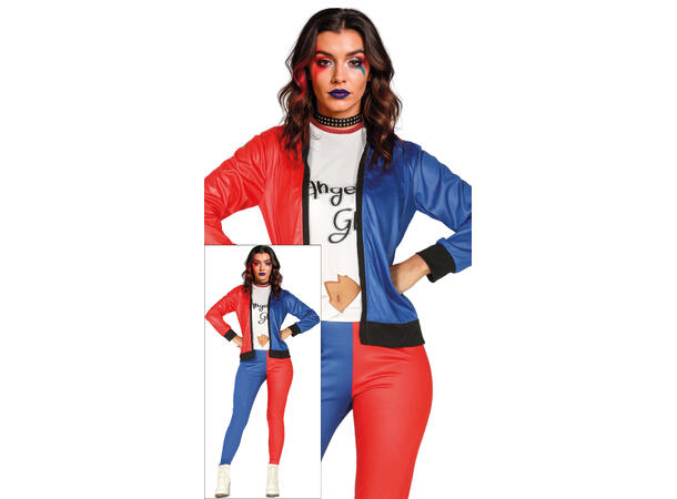 Dangerous Girl - Rød og blå 1 Damekostyme - str 36-38 (S) 