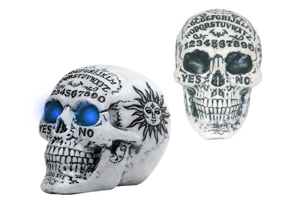 Dekorert hodeskalle m/lys 1 Dekorasjon i PVC m/lys - 20cm 