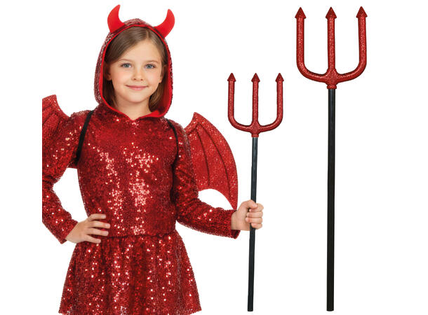 Djevelgaffel til barn - Glitter 1 Djevelgaffel i plast - 50cm 