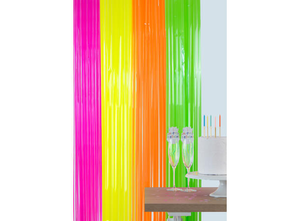 Dørgardin - Frynset - Neon - 4 farger 1 Frynsegardin - (2,5cm remser)- 1x2m