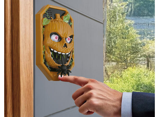 Dørklokke - Gresskar Dørklokke m/Lyd/lys/bevegelse - 20x11cm 