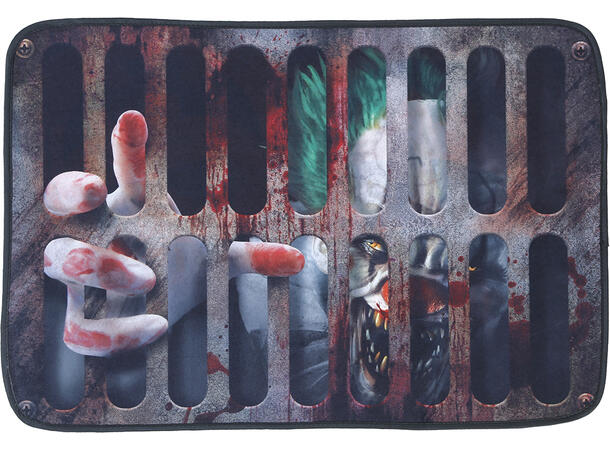 Dørmatte med skummel klovn 1 Dørmatte i nylon - 60x40cm 