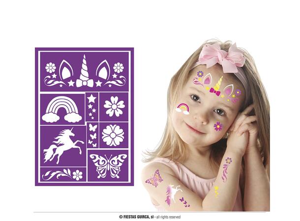 Enhjørning 1 Selvklebende sminkesjablong - 14x20cm 