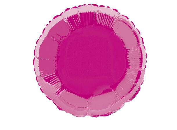 Ensfarget rund - Mørk Rosa 1 Folieballong  - 46cm(18") - Bulk