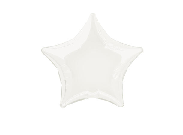 Ensfarget stjerne - Hvit 1 Folieballong stjerne - 50cm(20")