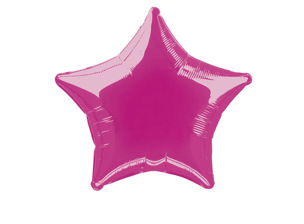 Ensfarget stjerne - Mørk Rosa 1 Folieballong stjerne - 50cm(20")