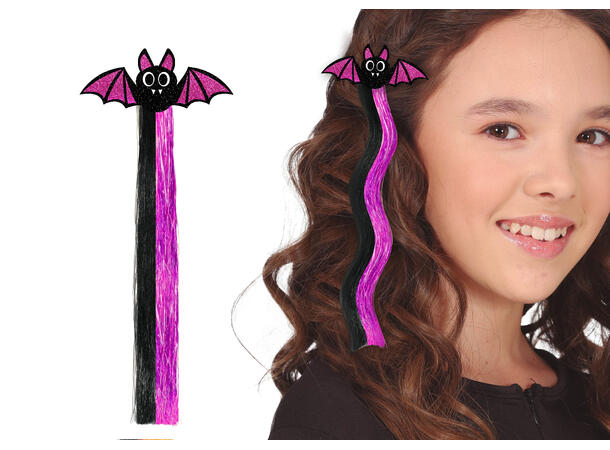 Extention - Sort/Lilla m/Flaggermus 1 Hairextention - 40cm 