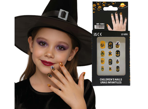 Falske negler - Halloween 1 12 falske negler m/lim 