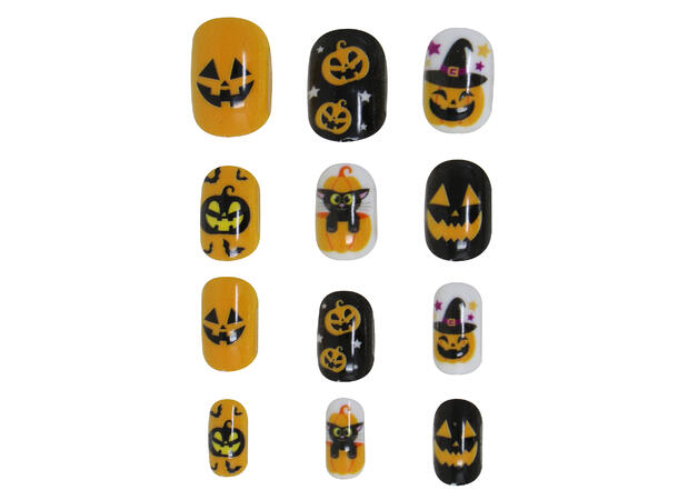 Falske negler - Halloween 1 12 falske negler m/lim 