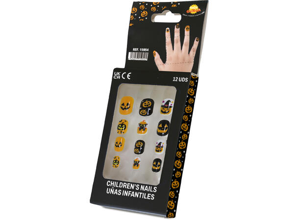 Falske negler - Halloween 1 12 falske negler m/lim 