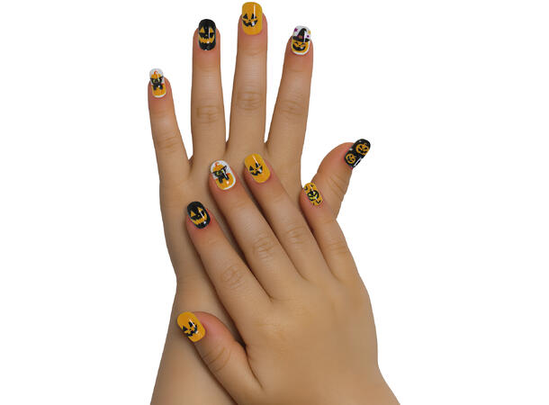 Falske negler - Halloween 1 12 falske negler m/lim 