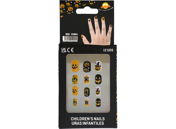 Falske negler - Halloween 1 12 falske negler m/lim 